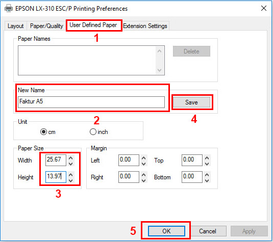 Tutorial Setting Printer EPSON LX-300 / LX300+ / LX-310 