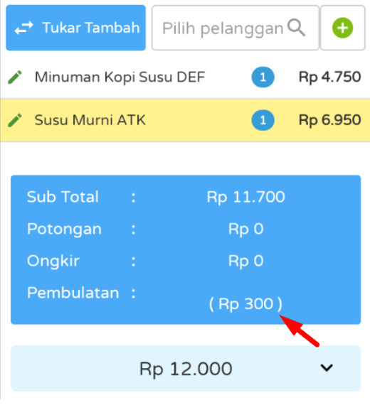 Pembulatan Nota Otomatis